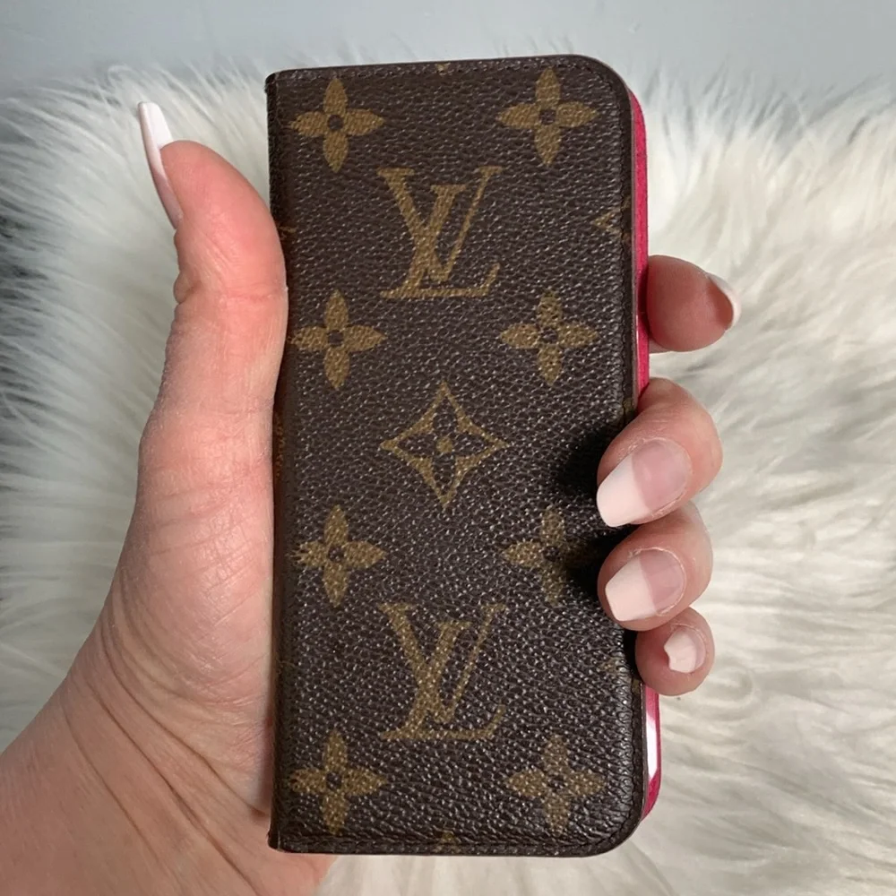 Authentic Louis Vuitton iPhone 7 monogram and hot pink phone case